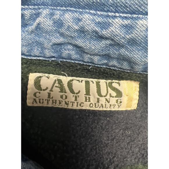 Vintage Cactus Soft Denim Shirt Jacket Fleece Lined Size Medium Mens Cotton - Picture 3 of 6
